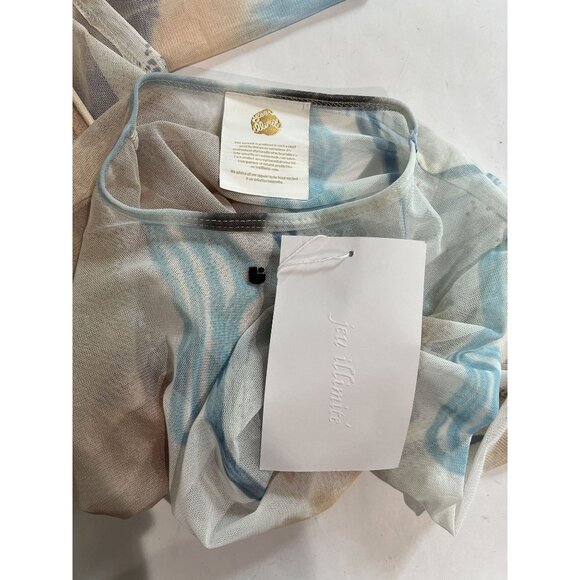 Jeu Illimite Mesh Asymmetrical Top in Watercolor - Picture 4 of 4